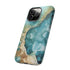 Aquamarine inspired Geode in Watercolor - Impact Resistant Phone Case